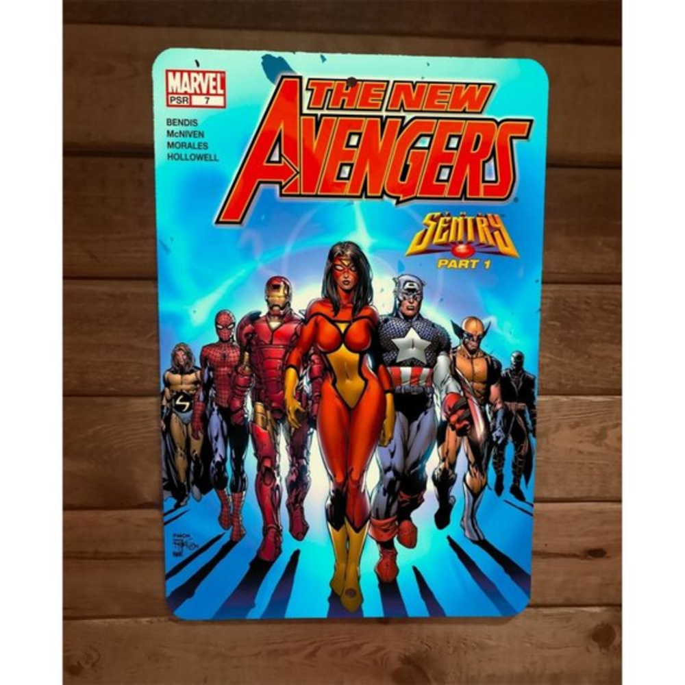 New Avengers #7 Comic Cover‎ 8x12 Metal Wall Sign Poster